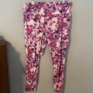GAIAM Women's Pink and Purple Floral Leggings
